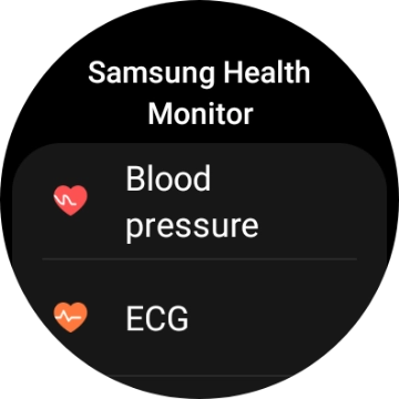 Press Blood pressure and follow the instructions on the screen to measure your blood pressure.