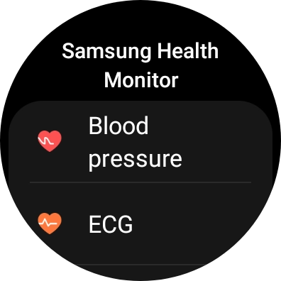 Press Blood pressure and follow the instructions on the screen to measure your blood pressure.