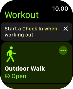Press the required training activity to start it.