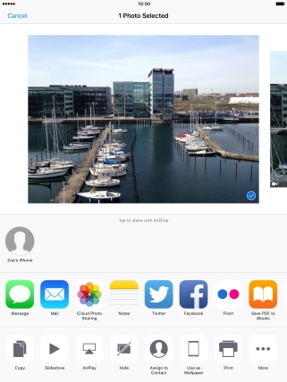 Make sure the other device is turned on and is ready to connect via AirDrop.  Press the required device.