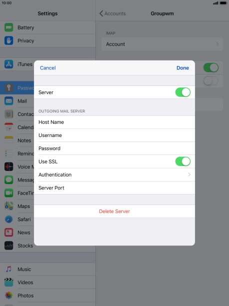 Press the indicator next to 