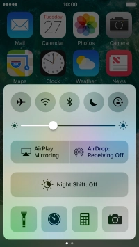 Press the flight mode icon to turn the function on or off.