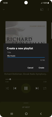 Key in a name for the playlist and press Create.
