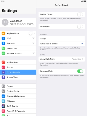 Press the indicator next to 