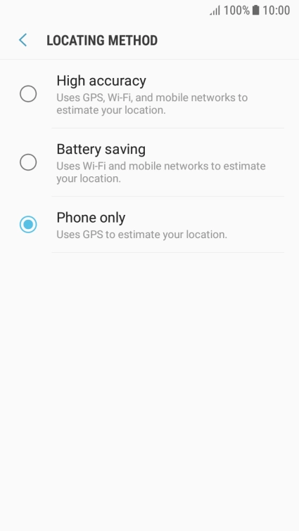 If you select High accuracy, your phone can find your exact position using the GPS satellites, the mobile network and nearby Wi-Fi networks. Satellite-based GPS requires a clear view of the sky.