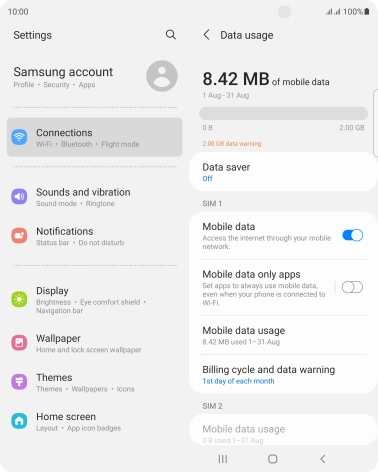 The total data usage is displayed.