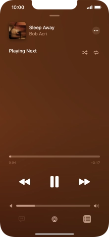 Press the shuffle icon to turn the function on or off.