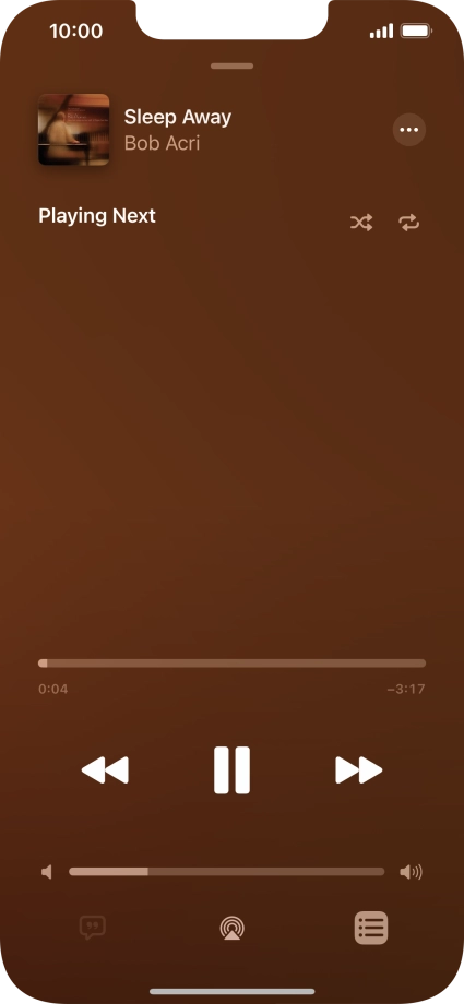 Press the shuffle icon to turn the function on or off.