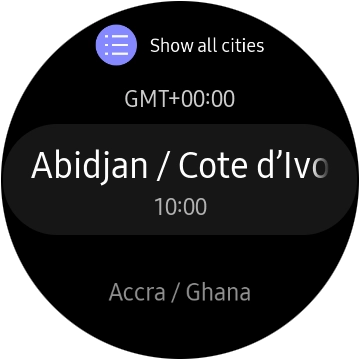 Press the required time zone.