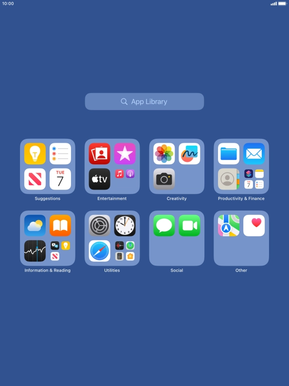Press the required app.