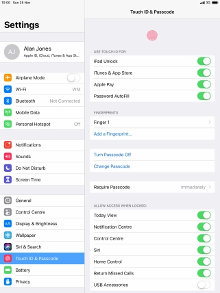 Press the indicator next to 