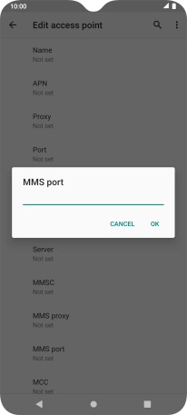 Key in 8080 and press OK.