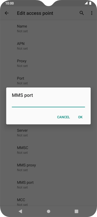 Key in 8080 and press OK.