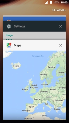 To end one running application, slide your finger right on the required application.