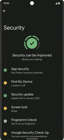 Press Fingerprint Unlock.