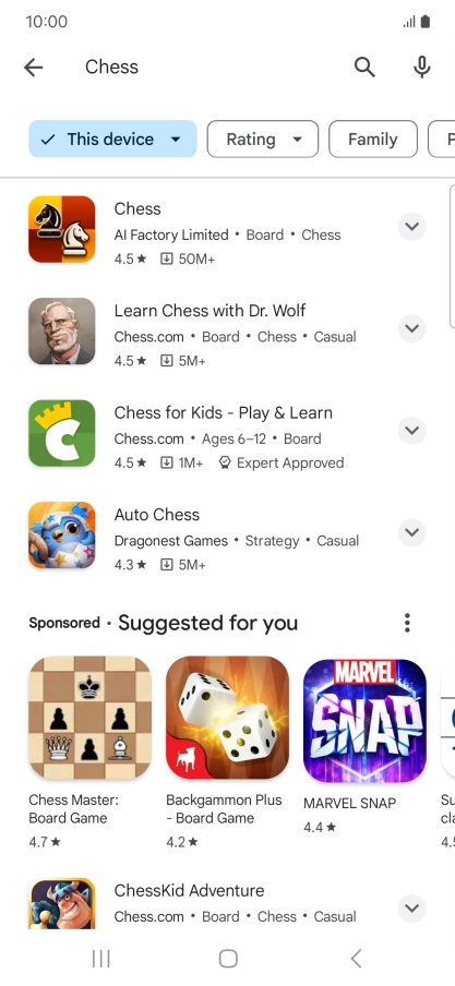 Press the required app.