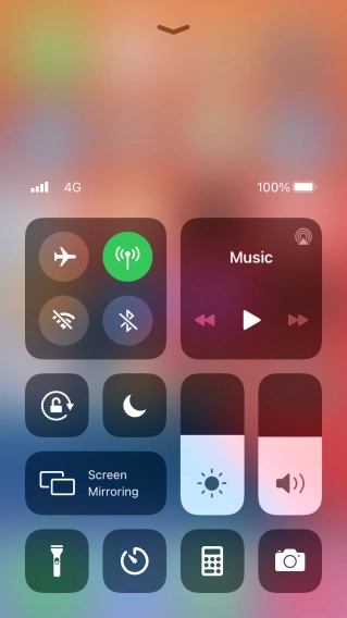Press the flight mode icon to turn the function on or off.