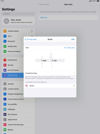 Press Customise Days.