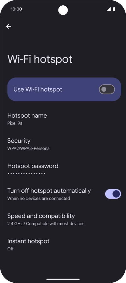 Press Hotspot name.