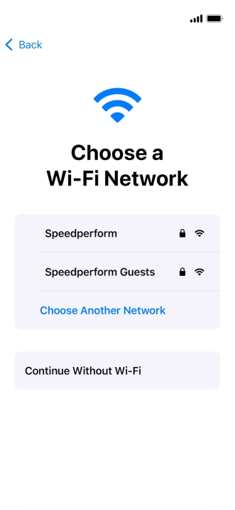 Press the required Wi-Fi network.