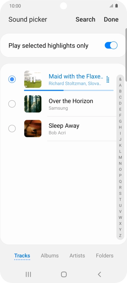 Once you've found a ring tone you like, press Done.