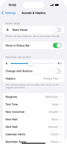 Press the indicator next to 
