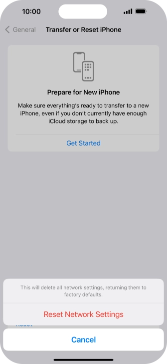 Press Reset Network Settings.