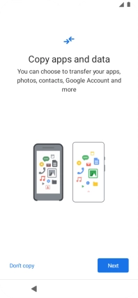 You can transfer the contents of another phone to your phone when it's activated for the first time and after a factory reset. When this screen is displayed, your phone is ready to transfer contents from another phone.