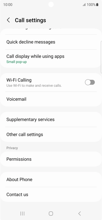 Press Supplementary services.