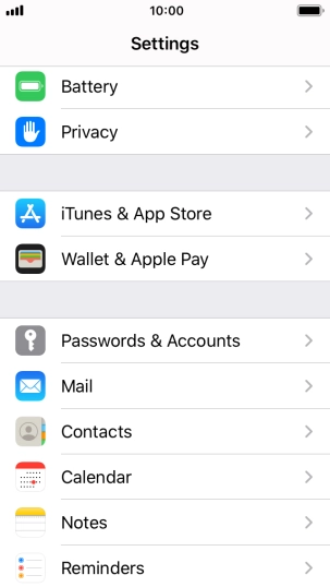 Press Passwords & Accounts.