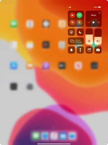 Press the required function to open an application or turn the function on or off.