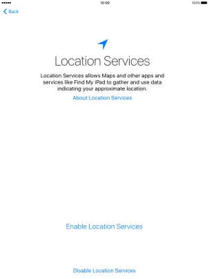 Press Enable Location Services to turn on the function.