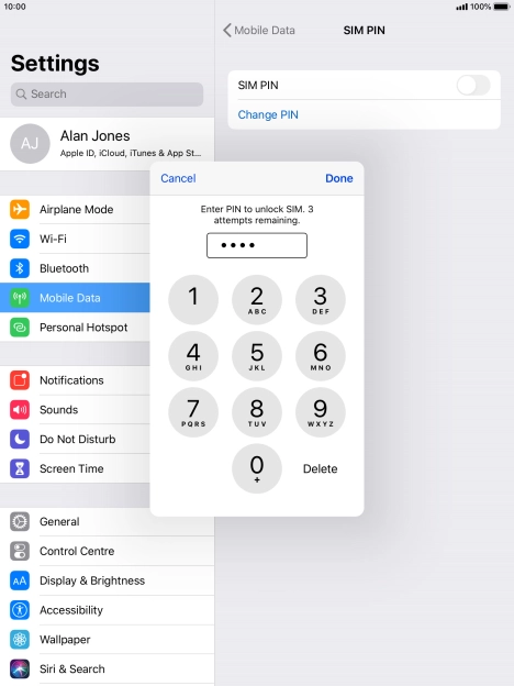 Key in your PIN and press Done.