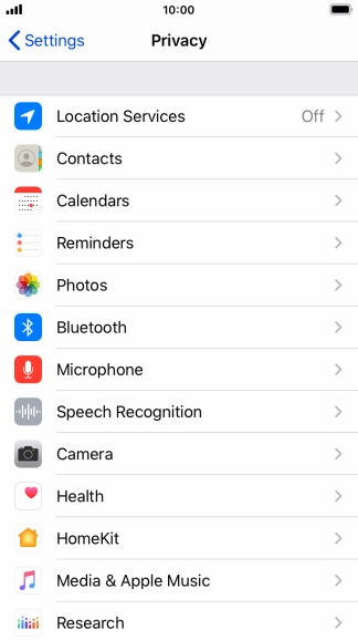 Press Location Services.