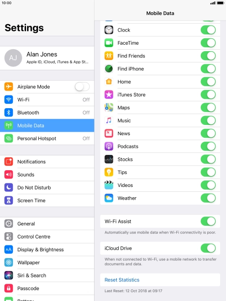 Press the indicator next to 