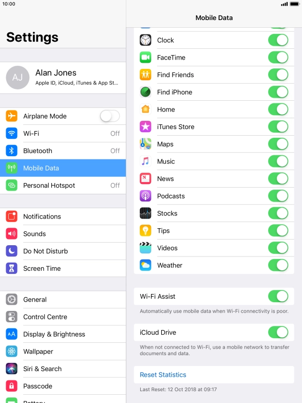 Press the indicator next to 
