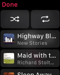 Press the shuffle icon to turn the function on or off.