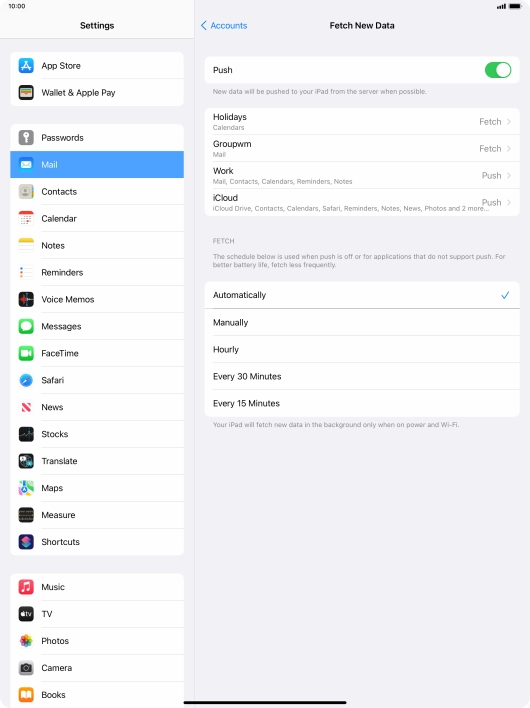 If you turn off the function, press the required setting.