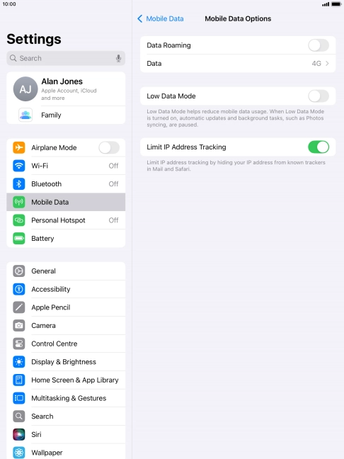 Press the indicator next to 