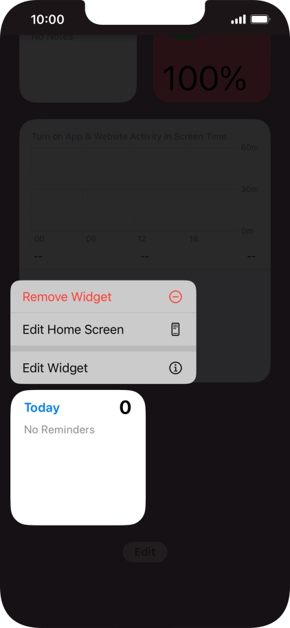 Press Remove Widget.
