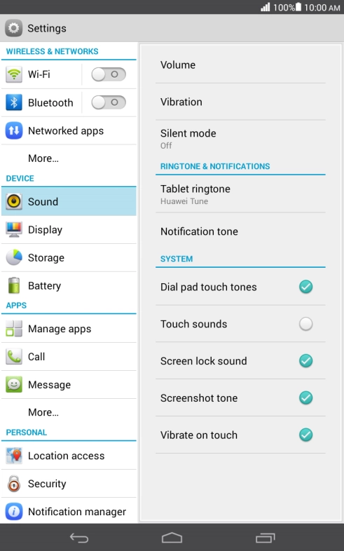 Press Tablet ringtone.