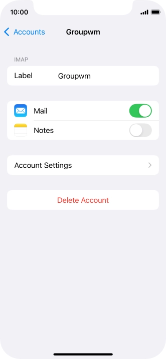 Press Account Settings.