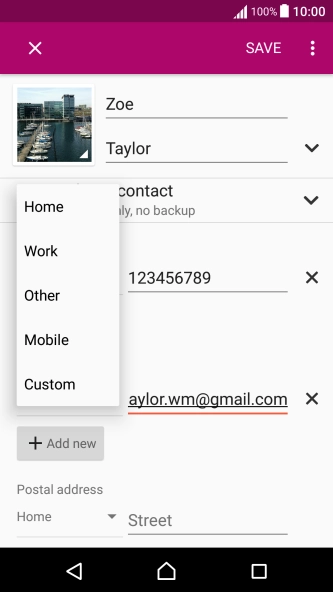 Press the required email type.