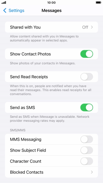 Press the indicator next to 