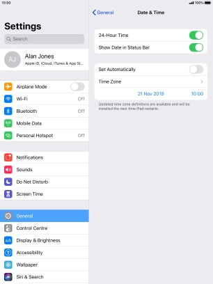 Press the indicator next to 