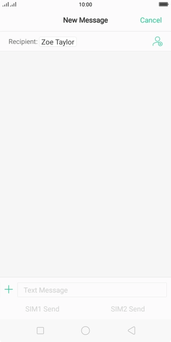 Press the text input field and write the text for your picture message.