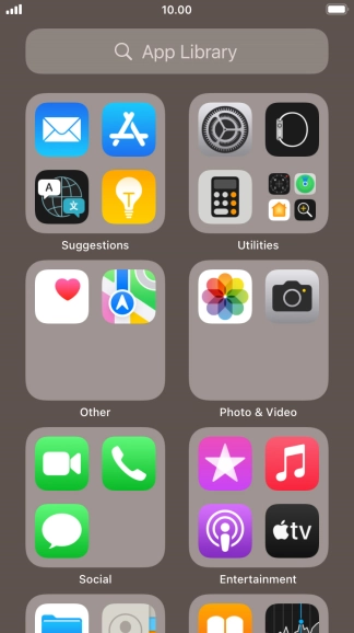 Press the required app.