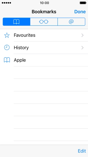 Press the required bookmark.