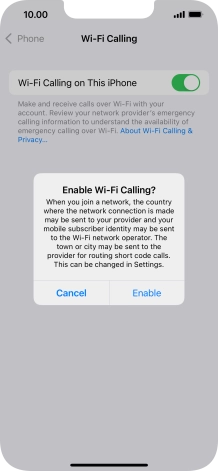 If you turn on the function, press Enable.
