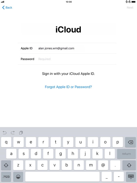 Press the field next to 